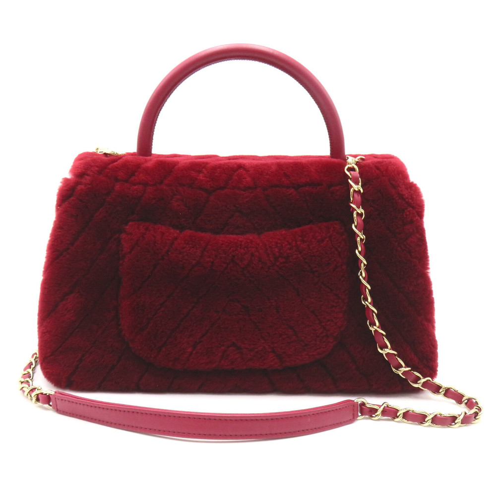Chanel Bordeaux Bag 2way Shoulder Coco Handle